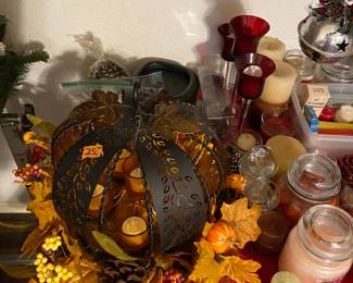 Beautiful Pumpkin and candle centerpiece