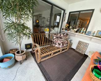 Bamboo Couch with cushions