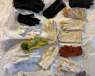 antique and vintage gorgeous pairs of ladies gloves