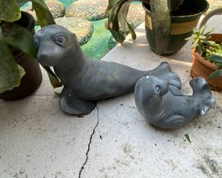 cement mother and baby Seal