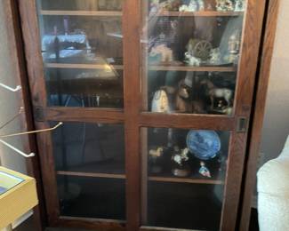 Gorgeous wood, slide door bookcase