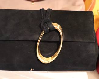 Salvatore Ferragamo Suede Flap Small Clutch Bag