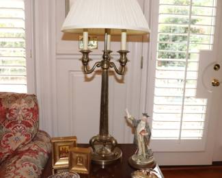 A pair of brass Chapman lamps