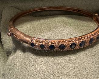 14 K sapphire and diamond bracelet