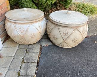 Two hose concealing decorative containers