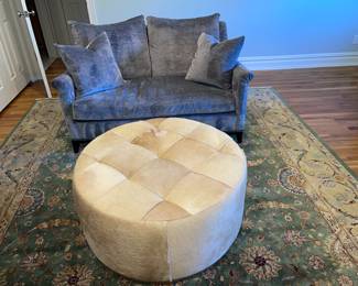 Hair on Hyde Ottoman comes with glass glass table top. Originally $2500.