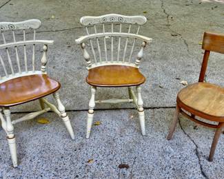 Lot 028-GAR: Wooden Chair Trio