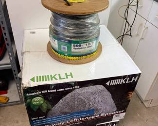 Lot 016-GAR: KLH Landscape Speakers and Sprinkler Wire Spool

Includes: 
•	Two 100W, 2-way, 8” Polypropylene speaker concealed in a fiberglass “boulder”
o	Ideal for outdoor use; weatherized and waterproof enclosure
o	Each box contains one speaker/enclosure and 125 feet of speaker cable
•	500-ft. spool of 18/7 sprinkler cable
o	This 18 AWG / 7 conductor wire (18 gauge/7-strand) is suitable for residential or small commercial systems with fewer zones. For low-voltage controller-to-valve connections.

Dimensions: 16.7” x 10.0” x 11.2”


Condition: Speakers are New-in-box, unopened. Cable is also unopened, in original packaging/shrink wrap.
