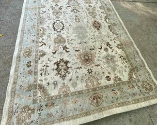 Lot 054-GAR: Karastan “Euphoria” Large Area Rug

Features: 
•	Machine-woven
•	Made of 100% Triexia fabric
o	Think of it is a blend between polyester and nylon fibers. It has better stain resistance than nylon and is more durable than polyester.
•	Cream-colored, with teal and brown accents

Dimensions: 8’ x 11’


Condition: Very good; was in a home with a pet; needs cleaning though no stains are visible
