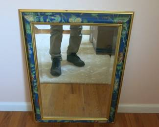 Mirror Floral Gold Painted Edges