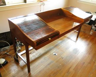 A Rare Edward Wormley For Dunbar Executive Tambour Desk, Model 912c, Circa 1957, Rosewood Walnut
