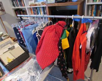 Vintage costumes. Outdoor flags.