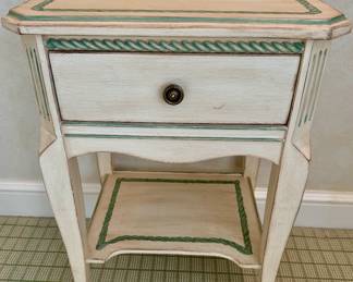 Two avail! $450/each - Country French Hand-painted side table   18.5x14.5x27