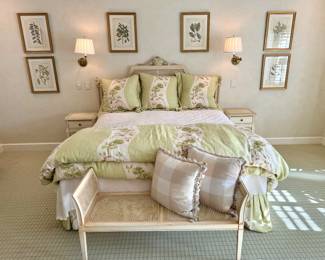 $400 - Painted Cane Country French Bench 50x18x26