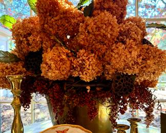 $300 - Dried Floral in Brass Container