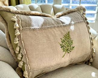 $100  - Beautiful Leaf Embroidered Pillow 24x26