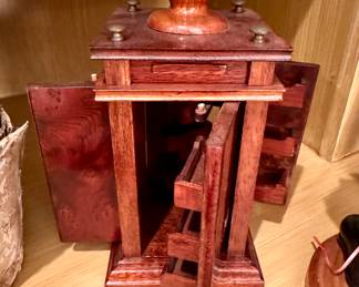 $300.  Wooden Mid Century Carousel cigarette dispenser.  4” x 4” x 9”