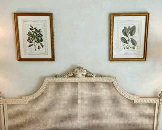 $1000-Country French Painted Carved King Headboard