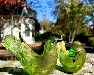 $250/pair.  Murano glass birds.  6.5” x 4”