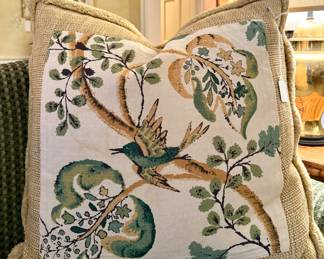 $80 - Custom woven and fringed throw pillow. 2 available (one - as is) 