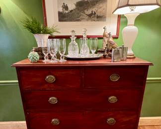 SOLD - Antique Georgian 5-Drawer Dresser -  46x22x46h