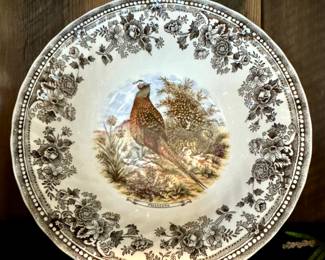 SOLD- Churchill 9" round veggie bowl, pheasant. 
