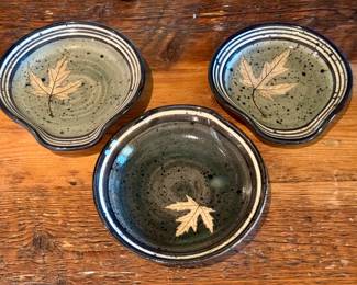 $20/ea.  (2 avail, one SOLD) hand crafted, signed pottery; nesting spoon holders