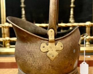  $350 - Antique Copper Helmet Coal Scuttle 