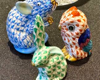 Tiny Herend: $100 Mouse, SOLD- Bunny, SOLD- Owl;