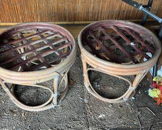 Wicker ottomans as is