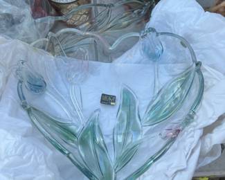 Mikasa glass heart plate