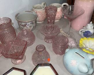 Pink glassware