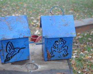 Metal bird houses