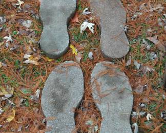 Concrete foot prints (size of R. Wadlow's)