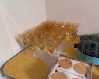 Mikasa Panache gold Wine and Water goblets