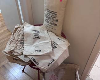 Vintage Currency bags from the 1970s. Used to transport coins. Very cool