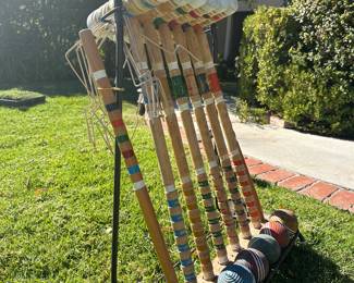 Antique Croquet set with cart 
