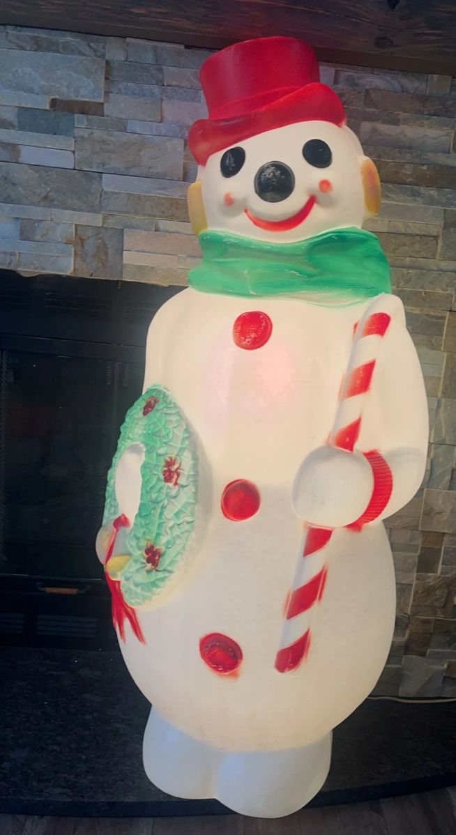 Vintage Empire Blow Mold Snowman 44 Inches Tall