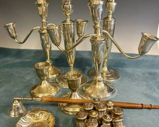 Weighted Sterling Candelabra Salt Pepper Shakers Tiffany  Co Shaker