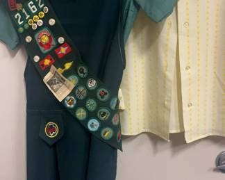 Vintage Girl Scout Uniform and Badges