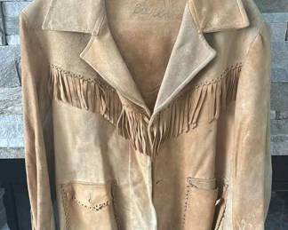Suede Jacket with Fringe Size Small