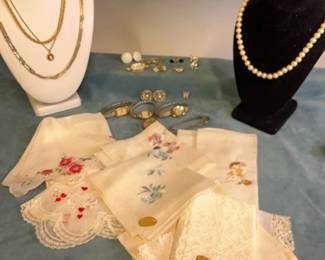 Costume Jewelry Vintage Handkerchiefs