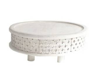 Carved wood white Coffee Table