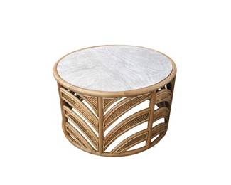 Palm Leaf Rattan Table