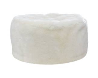 Faux fur round large pouf