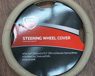 CIP067 - NEW Auto Drive Steering Wheel Cover Tan Faux Leather 