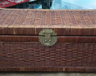 CIP071 - Small Wicker Chest, Roughly 24 in. x 12 in. x 12 in. 