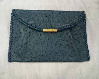 CIP022 Blue wallet with gold plated clasp