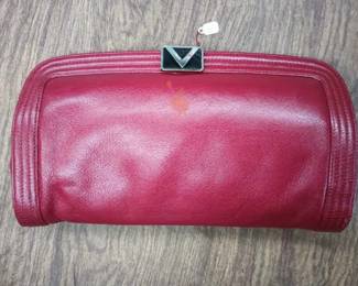 CIP047 - Red Clutch with "V" Logo on It - Unknown Brand