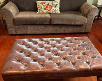 Tufted, Leather Ottoman